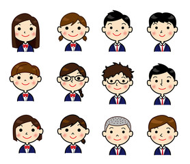 人々　学生　ブレザー