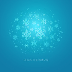 Fototapeta na wymiar Merry Christmas greeting card with snowflakes