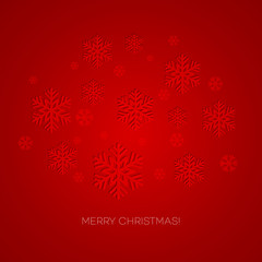 Naklejka na ściany i meble Merry Christmas greeting card with snowflakes