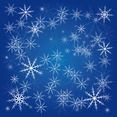 Fototapeta na wymiar Winter background of snowflakes.
