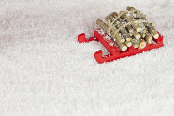 Red sleigh