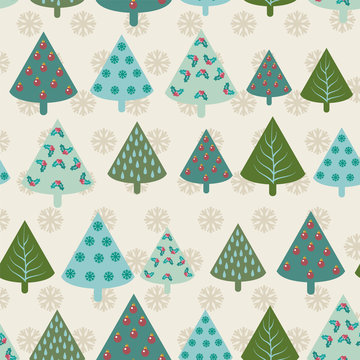 Retro pattern Christmas tree - Illustration © margolana