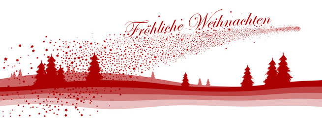 Fröhliche Weihnachten, Grußkarte, Panorama, Head, Webdesign, Rot