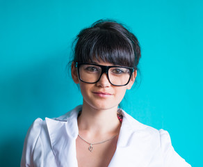 business woman in glasses