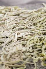 Raw Green Spaghetti Pasta On Counter