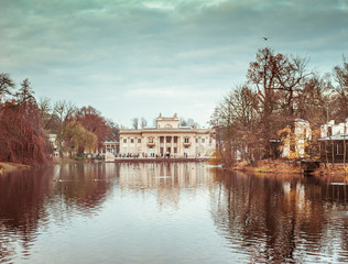 Fototapeta na wymiar Royal Palace on the Water in Lazienki Park