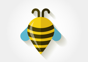 Abstract bee symbol. Stylized waypoint. Vector logo icon templat
