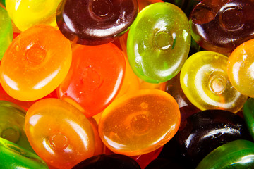 Close up colorful hard candies