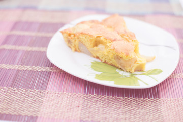 Piece of tasty biscuit apple pie