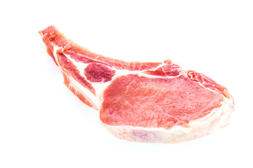 Raw pork meat isolated on white