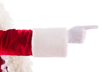 Santa's hand shows gesture
