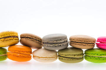 Macaroons isolated on white