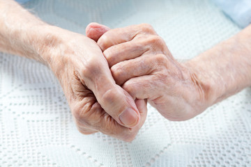 Fototapeta premium Old man's hands. Closeup.