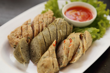 Vietnamese sausage pork with sauce