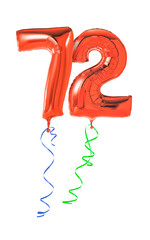 Rote Luftballons mit Geschenkband - Nummer 72