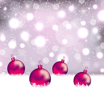 Winter cute background with Christmas balls