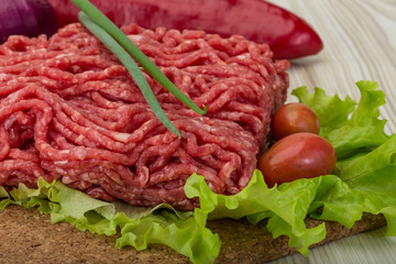 Raw minced beef