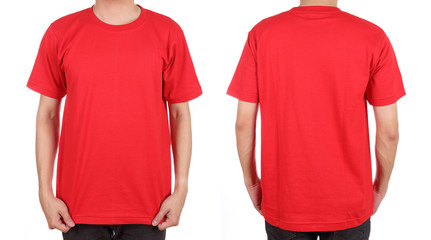blank white t-shirt set on man