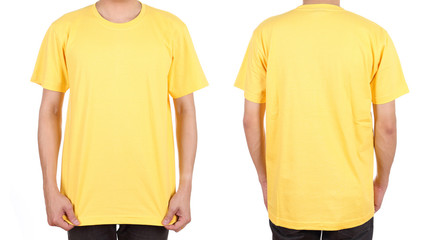 blank white t-shirt set on man
