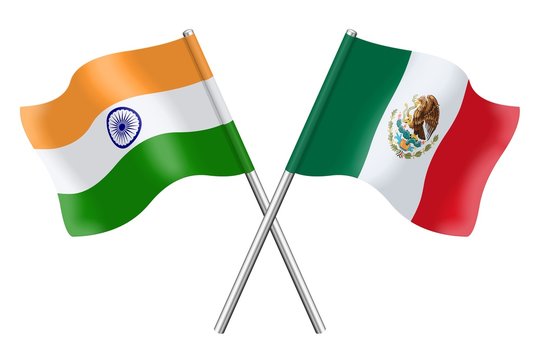 Flags: India and Mexico