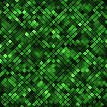 Abstract mosaic background of pixel pattern grid green squares