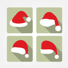 Santa hat flat icons