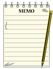 Lined Memo Notepad With Pencil