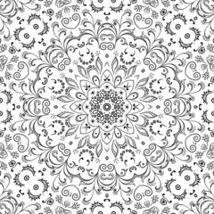 Seamless outline floral pattern