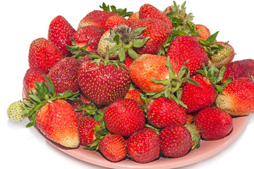 Plate with strawberries