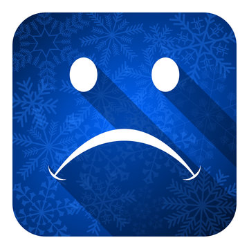 cry flat icon, christmas button