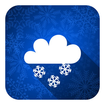 snowing flat icon, christmas button, waether forecast sign