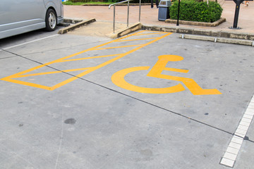 disabled icon at the parking area