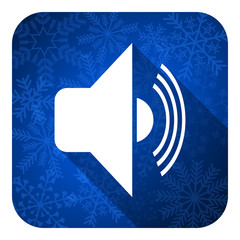volume flat icon, christmas button, music sign