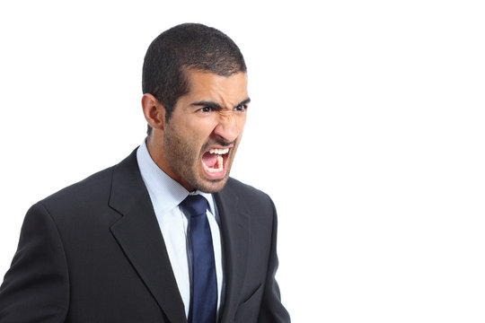 Angry arab business man shouting