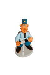 Statuette of policeman top view