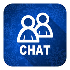 chat flat icon, christmas button