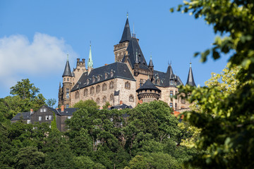 Fototapeta na wymiar Blick auf das Schloss Wernigerode