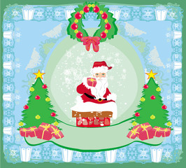 Christmas greeting card - funny Santa Claus