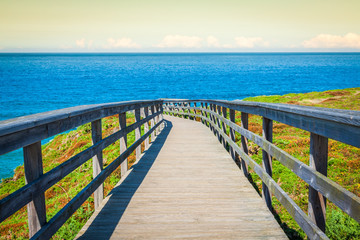 Fototapeta premium Picturesque landscape with bridge.Ribadeo,Spain