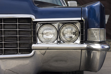 Closeup of the of a classic car