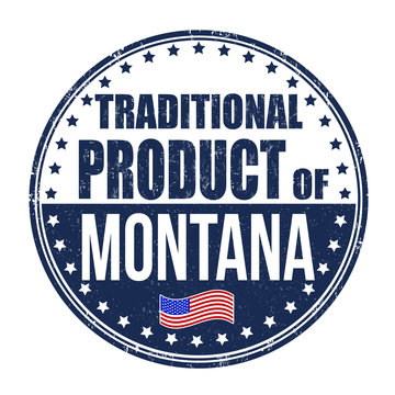Traditional product of Montana stamp