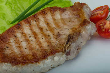 Grilled pork steak