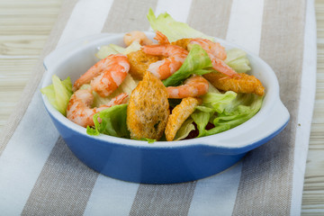 Caesar salad with shrimps