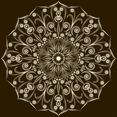Round Ornament with Floral Motifs.