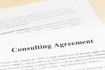 Consulting agreement document business concept