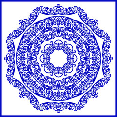 Round Ornament Pattern with eastern motifs