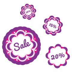 Colorful sale tags design. Sale stickers. Shopping
