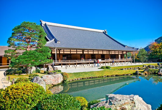 Main pavilion Tenryu-ji Temple at Arashiyama, near Kyoto. Japan.