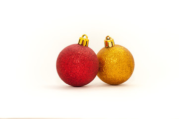 Two Christmas decoration isolated on a white background