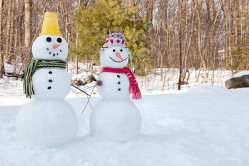Fototapeta premium Snowman couple